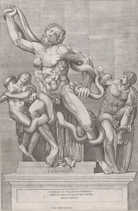 Framed Print : Speculum Romanae Magnificentiae: Laocoon, 16th century. 16th century. Creator: Nicolas Beatrizet Framed Print : Speculum Romanae Magnificentiae: Laocoon, 16th century. 16th century. Creator: Nicolas Beatrizet