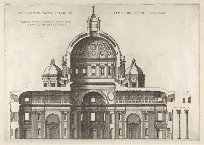Framed Print : Speculum Romanae Magnificentiae: Longitudinal Section Showing the Interior of Sai Framed Print : Speculum Romanae Magnificentiae: Longitudinal Section Showing the Interior of Sai