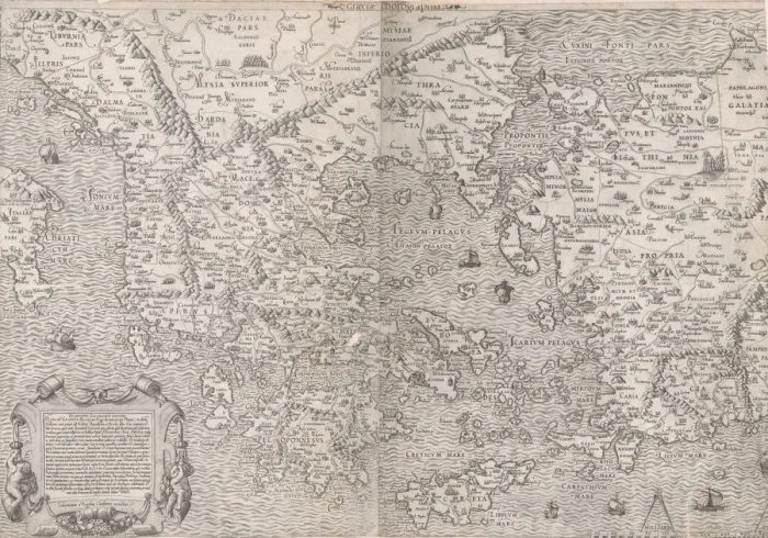 Framed Print : Speculum Romanae Magnificentiae: Map of Greece, mid-16th century. mid-16th century Framed Print : Speculum Romanae Magnificentiae: Map of Greece, mid-16th century. mid-16th century