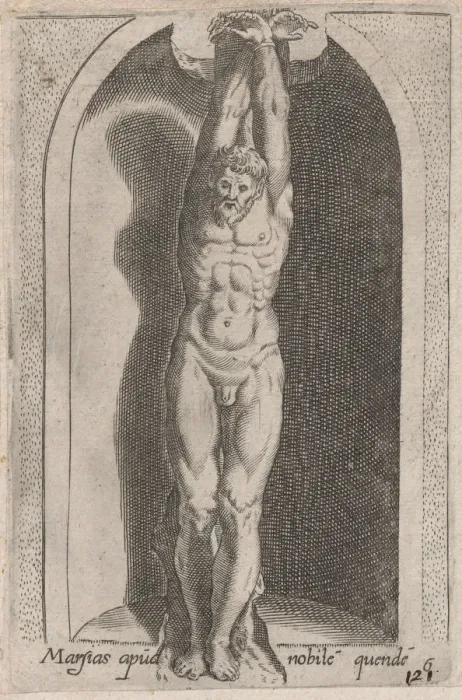 Framed Print : Speculum Romanae Magnificentiae: Marsias (Marsias apud nobile quende), 16th century Framed Print : Speculum Romanae Magnificentiae: Marsias (Marsias apud nobile quende), 16th century