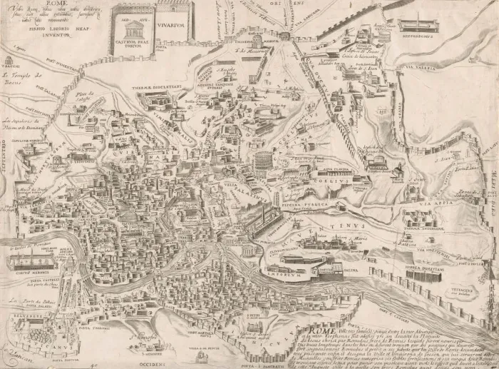 Framed Print : Speculum Romanae Magnificentiae: Plan of Ancient Rome, 16th century. 16th century Framed Print : Speculum Romanae Magnificentiae: Plan of Ancient Rome, 16th century. 16th century