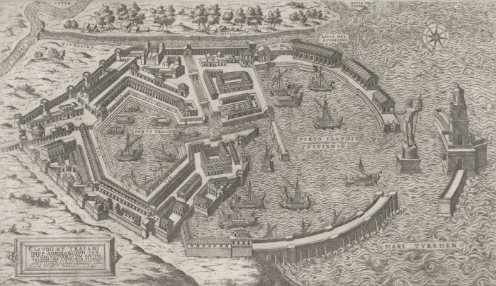 Framed Print : Speculum Romanae Magnificentiae: Port of Rome, 1581. 1581 Framed Print : Speculum Romanae Magnificentiae: Port of Rome, 1581. 1581