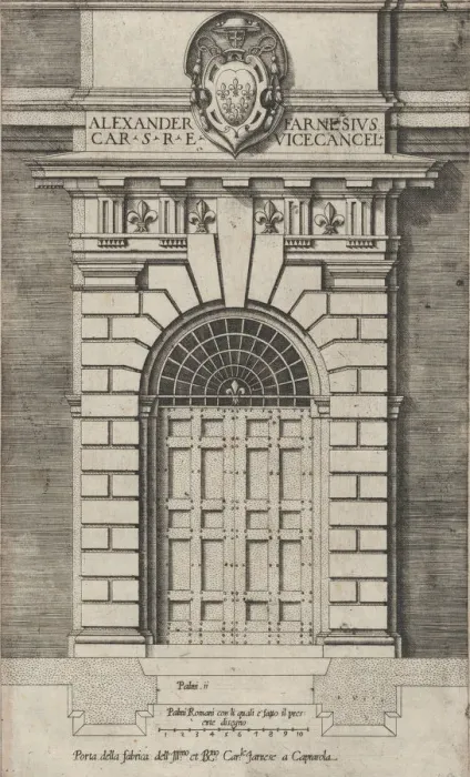 Framed Print : Speculum Romanae Magnificentiae: Porta della fabrica of the Farnese Palace, Caprar Framed Print : Speculum Romanae Magnificentiae: Porta della fabrica of the Farnese Palace, Caprar