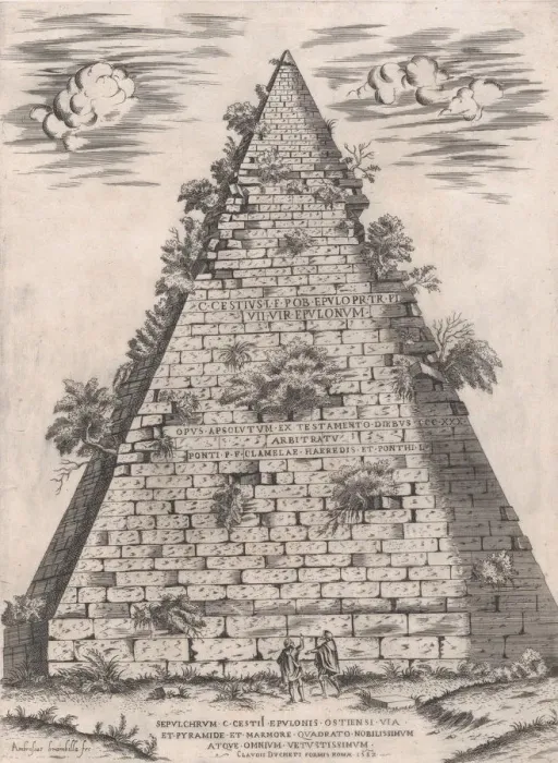 Framed Print : Speculum Romanae Magnificentiae: Pyramid of Caius Cestius, 1582. 1582 Framed Print : Speculum Romanae Magnificentiae: Pyramid of Caius Cestius, 1582. 1582