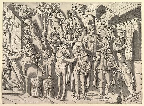 Speculum Romanae Magnificentiae: Roman Horsemen, from Trajan's Column, 16th century