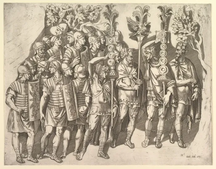 Framed Print : Speculum Romanae Magnificentiae: A Roman Legion (from Trajans Column), 16th century Framed Print : Speculum Romanae Magnificentiae: A Roman Legion (from Trajans Column), 16th century