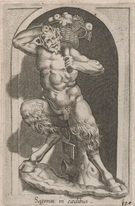 Framed Print : Speculum Romanae Magnificentiae: Satyr (Satyrus in caedibus), 16th century. 16th century Framed Print : Speculum Romanae Magnificentiae: Satyr (Satyrus in caedibus), 16th century. 16th century
