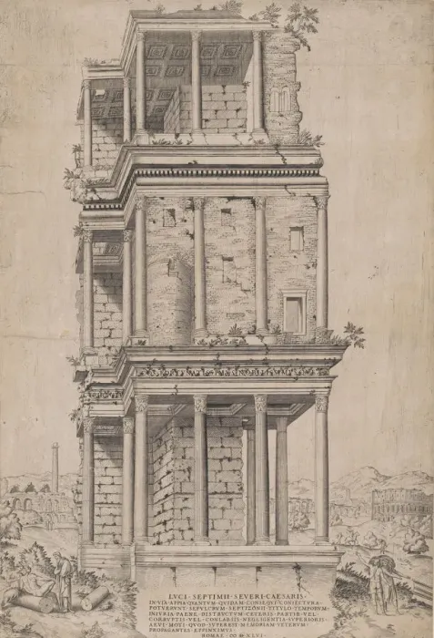 Framed Print : Speculum Romanae Magnificentiae: The Septizodium, 1556. 1556. Creator: Anon Framed Print : Speculum Romanae Magnificentiae: The Septizodium, 1556. 1556. Creator: Anon