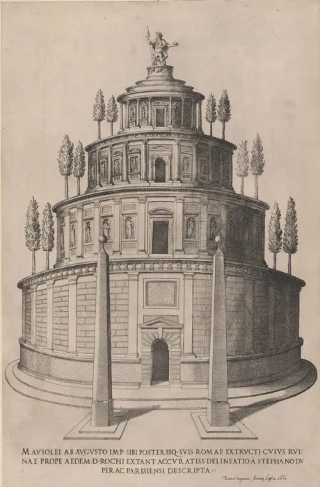 Framed Print : Speculum Romanae Magnificentiae: Sepulchre of Augustus, 1575. 1575 Framed Print : Speculum Romanae Magnificentiae: Sepulchre of Augustus, 1575. 1575