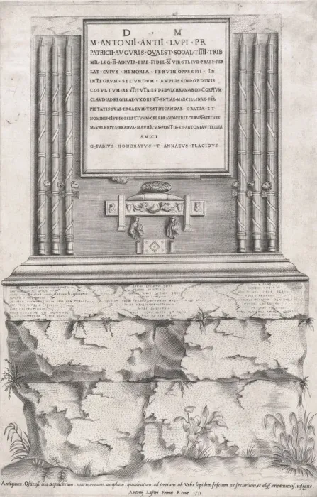 Framed Print : Speculum Romanae Magnificentiae: Sepulchre of Lupus, 1551. 1551. Creator: Anon Framed Print : Speculum Romanae Magnificentiae: Sepulchre of Lupus, 1551. 1551. Creator: Anon