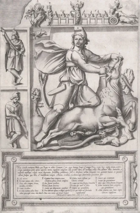 Framed Print : Speculum Romanae Magnificentiae: Statue of Mithras, 1564. 1564. Creator: Anon Framed Print : Speculum Romanae Magnificentiae: Statue of Mithras, 1564. 1564. Creator: Anon