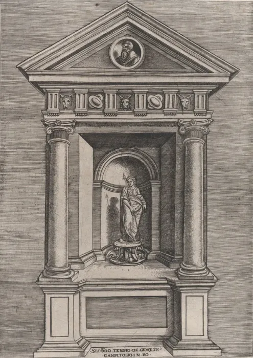 Framed Print : Speculum Romanae Magnificentiae: Temple-Altar of Jove, as a Youth, 16th century Framed Print : Speculum Romanae Magnificentiae: Temple-Altar of Jove, as a Youth, 16th century