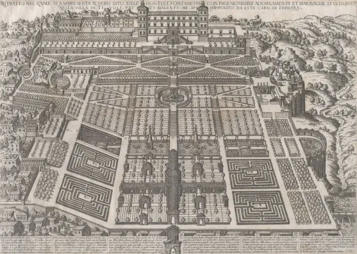 Framed Print : Speculum Romanae Magnificentiae: Tivoli Palace and Gardens, 1581. 1581 Framed Print : Speculum Romanae Magnificentiae: Tivoli Palace and Gardens, 1581. 1581