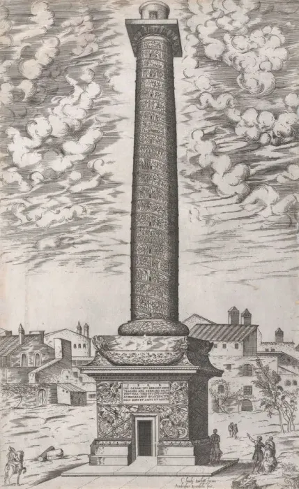 Framed Print : Speculum Romanae Magnificentiae: Trajans Column, 1581-86. 1581-86 Framed Print : Speculum Romanae Magnificentiae: Trajans Column, 1581-86. 1581-86