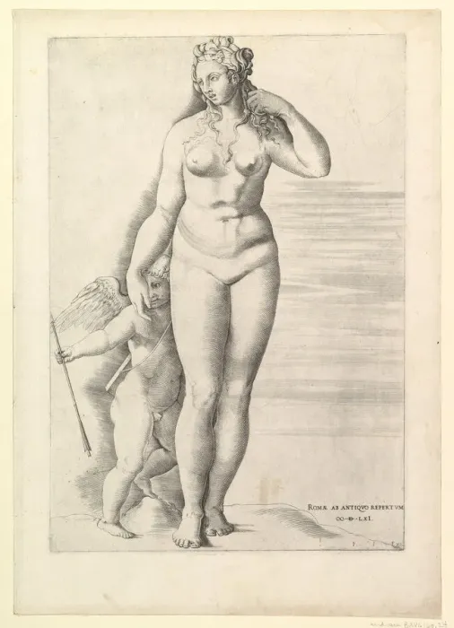 Framed Print : Speculum Romanae Magnificentiae: Venus and Eros, 1561. Creator: Unknown Framed Print : Speculum Romanae Magnificentiae: Venus and Eros, 1561. Creator: Unknown