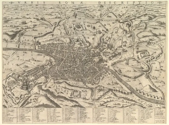 Framed Print : Speculum Romanae Magnificentiae: View of Modern Rome from the West, 1590 Framed Print : Speculum Romanae Magnificentiae: View of Modern Rome from the West, 1590