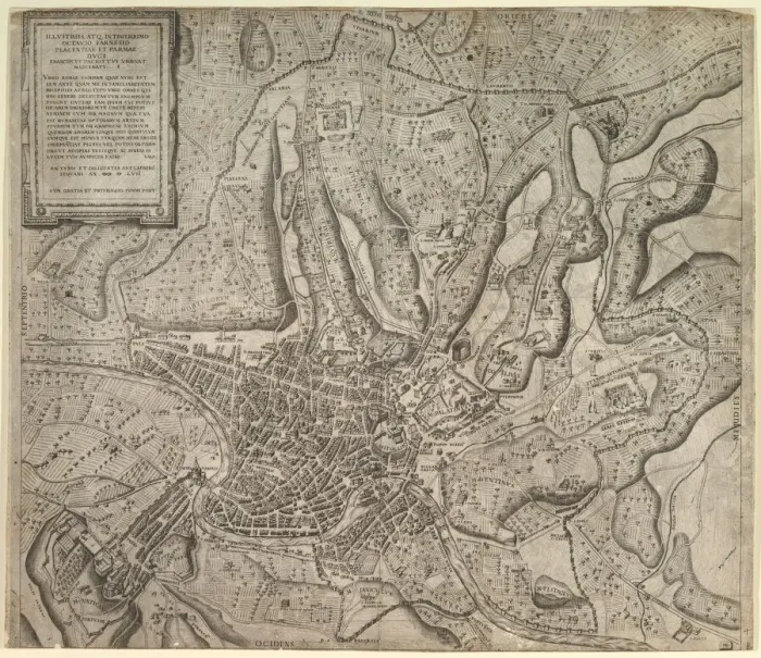 Framed Print : Speculum Romanae Magnificentiae: View of Rome from the West, 1557