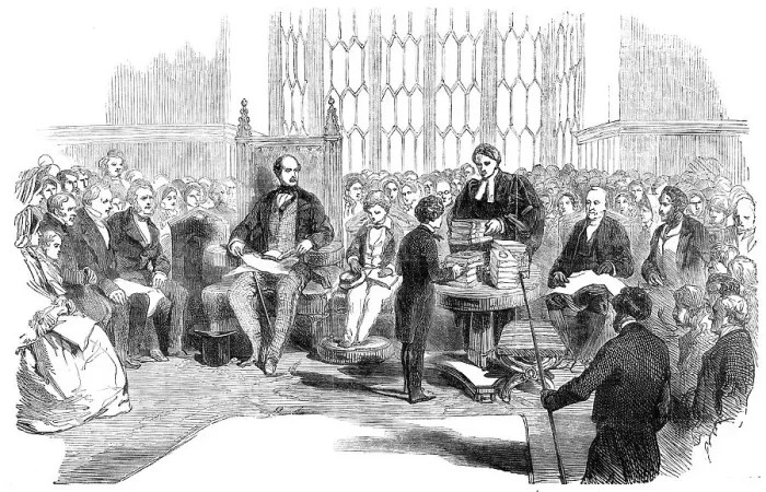 Framed Print : The Speech Day at Harrow School - Visit of Prince Albert and the Prince of Wales, 1854. Creator: Unknown Framed Print : The Speech Day at Harrow School - Visit of Prince Albert and the Prince of Wales, 1854. Creator: Unknown