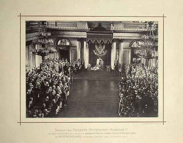 Speech from the throne of Emperor Nicholas II on April 27, 1906, 1906. Artist: Anonymous