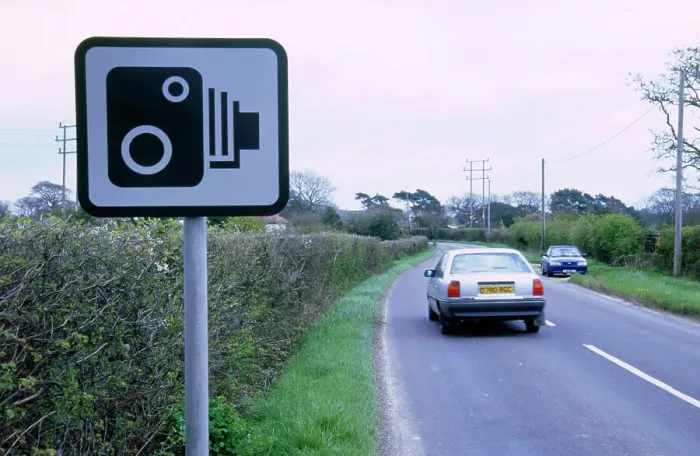 Framed Print : Speed Camera warning sign Framed Print : Speed Camera warning sign