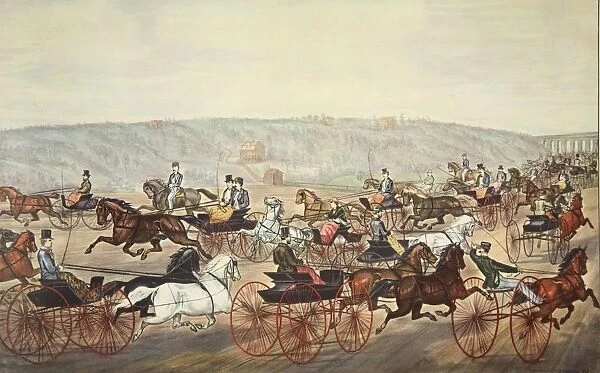 Speeding on the Avenue, pub. 1870, Currier & Ives (Colour Lithograph)