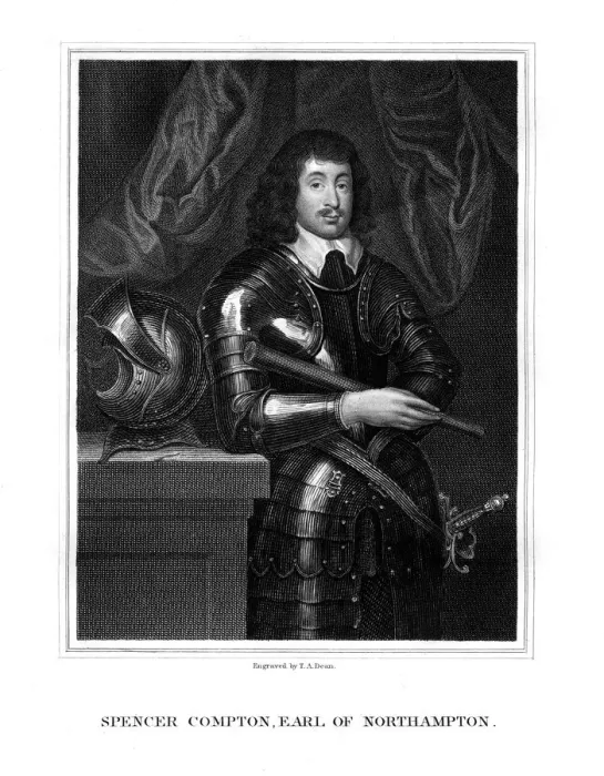 Framed Print : Spencer Compton, 2nd Earl of Northampton, Royalist soldier, (1827). Artist: TA Dean Framed Print : Spencer Compton, 2nd Earl of Northampton, Royalist soldier, (1827). Artist: TA Dean
