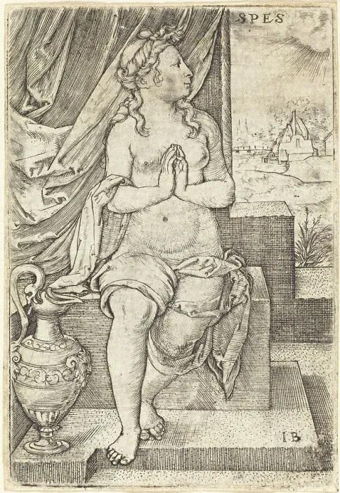 Framed Print : Spes (Hope). Creator: Master I. B Framed Print : Spes (Hope). Creator: Master I. B