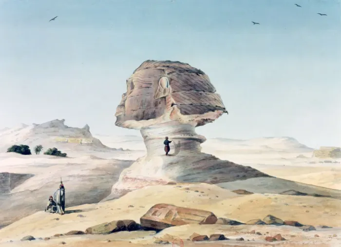 Framed Print : The Sphinx, 19th century. Artist: Emile Prisse D Avennes Framed Print : The Sphinx, 19th century. Artist: Emile Prisse D Avennes