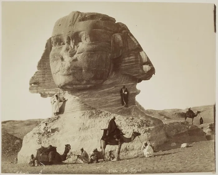 Framed Print : The Sphinx at Giza before Excavation, before 1886. Creator: Hippolyte Arnoux Framed Print : The Sphinx at Giza before Excavation, before 1886. Creator: Hippolyte Arnoux