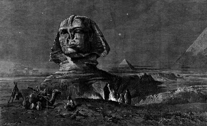 Framed Print : The Sphinx at Midnight, by Frank Dillon, in the exhibition of the Royal Academy, 1862. Creator: Mason Jackson. The Sphinx at Midnight, by Frank Dillon, in the exhibition of the Royal Academy, 1862. Creator: Mason Jackson Framed Print : The Sphinx at Midnight, by Frank Dillon, in the exhibition of the Royal Academy, 1862. Creator: Mason Jackson. The Sphinx at Midnight, by Frank Dillon, in the exhibition of the Royal Academy, 1862. Creator: Mason Jackson