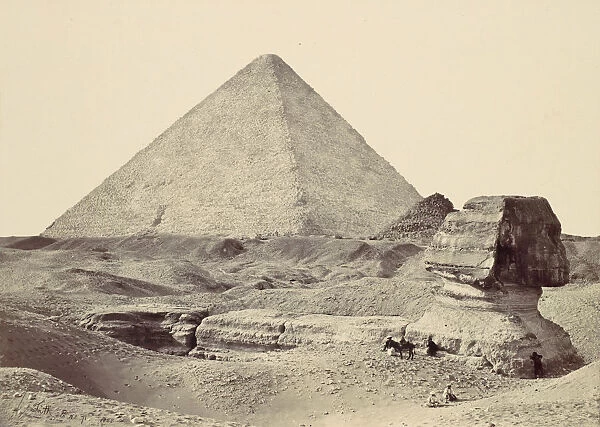 The Sphynx and Great Pyramid, Geezeh, 1857. Creator: Francis Frith