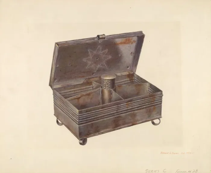 Framed Print : Spice Box, c. 1927. Creator: Edward L Loper Framed Print : Spice Box, c. 1927. Creator: Edward L Loper