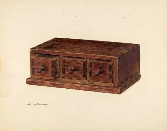 Framed Print : Spice Box, c. 1940. Creator: Frank Budash Framed Print : Spice Box, c. 1940. Creator: Frank Budash