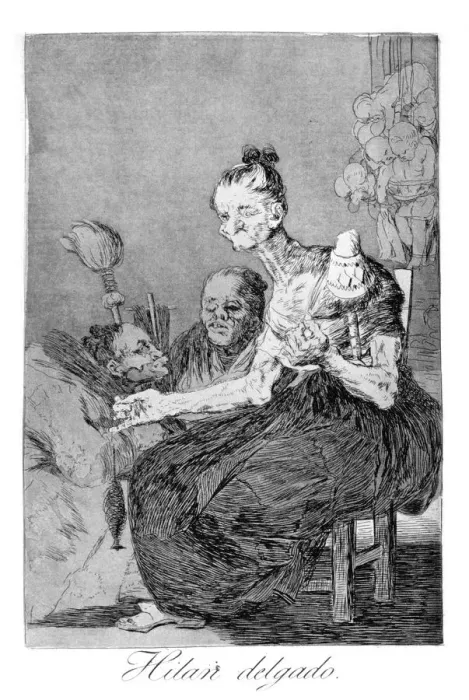 Framed Print : The spin finely, 1799. Artist: Francisco Goya Framed Print : The spin finely, 1799. Artist: Francisco Goya