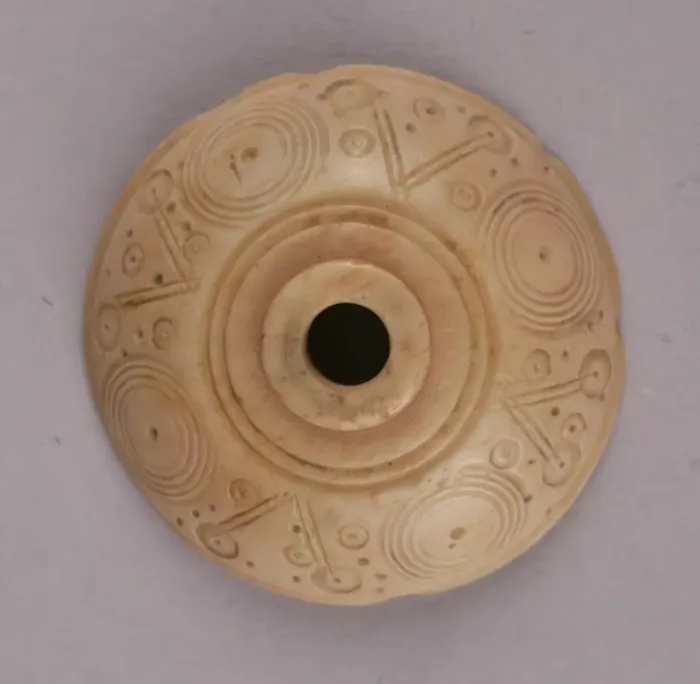 Framed Print : Spindle Whorl, Iran, 9th-10th century. Creator: Unknown Framed Print : Spindle Whorl, Iran, 9th-10th century. Creator: Unknown