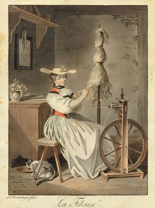 Framed Print : The Spinner, 1793. Creator: Freudenberger, Sigmund (1745-1801) Framed Print : The Spinner, 1793. Creator: Freudenberger, Sigmund (1745-1801)