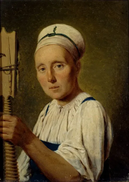 Framed Print : The spinner, 1830s. Artist: Venetsianov, Alexei Gavrilovich (1780-1847) Framed Print : The spinner, 1830s. Artist: Venetsianov, Alexei Gavrilovich (1780-1847)