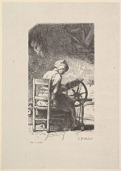 The Spinner, 1853. Creator: Jacques-Adrien Lavieille