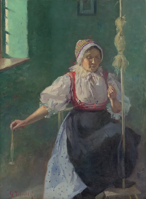 Framed Print : Spinner, 1905. Creator: Gustav Mally Framed Print : Spinner, 1905. Creator: Gustav Mally