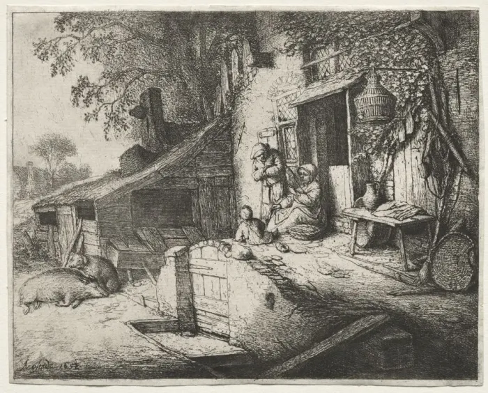 Framed Print : The Spinner. Creator: Adriaen van Ostade (Dutch, 1610-1684) Framed Print : The Spinner. Creator: Adriaen van Ostade (Dutch, 1610-1684)