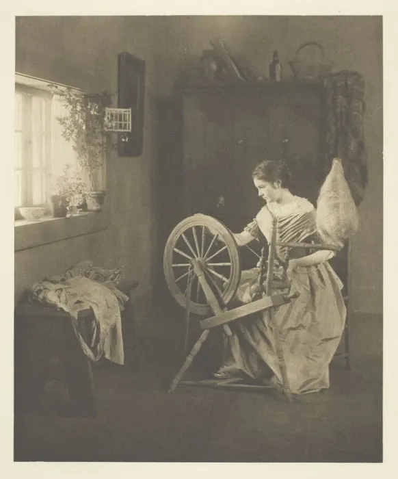 Framed Print : Spinning, c. 1898. Creator: Emilie V. Clarkson Framed Print : Spinning, c. 1898. Creator: Emilie V. Clarkson