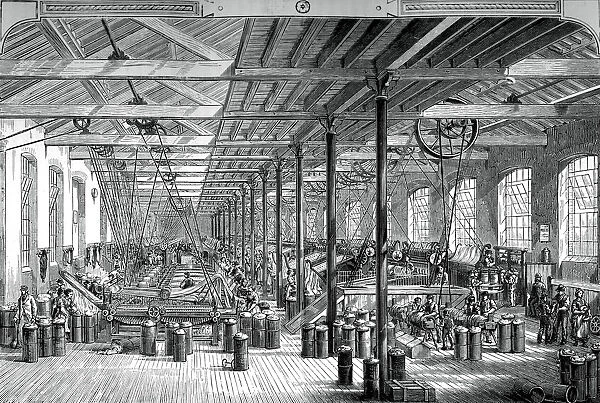 The spinning room in the Shadwell rope works, c1880