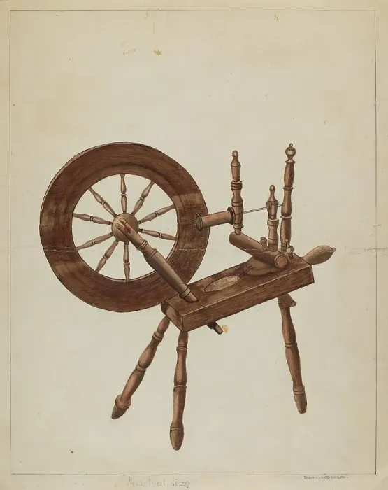Framed Print : Spinning Wheel, 1935 / 1942. Creator: Ludmilla Calderon Framed Print : Spinning Wheel, 1935 / 1942. Creator: Ludmilla Calderon