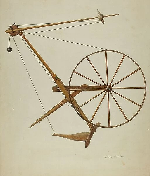 Spinning Wheel, 1941. Creator: Oscar Bluhme