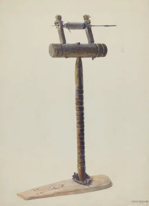 Framed Print : Spinning Wheel, c. 1938. Creator: Maud M Holme
