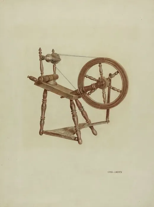 Framed Print : Spinning Wheel, c. 1939. Creator: Virgil A. Liberto Framed Print : Spinning Wheel, c. 1939. Creator: Virgil A. Liberto