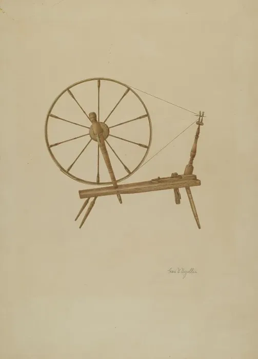 Framed Print : Spinning Wheel, c. 1941. Creator: George V. Vezolles Framed Print : Spinning Wheel, c. 1941. Creator: George V. Vezolles