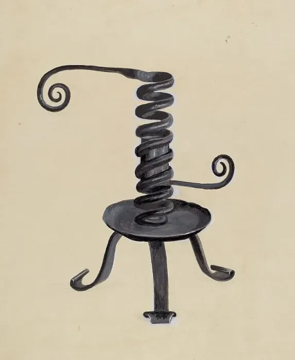 Framed Print : Spiral Candlestick, c. 1940. Creator: William D. Somers Framed Print : Spiral Candlestick, c. 1940. Creator: William D. Somers