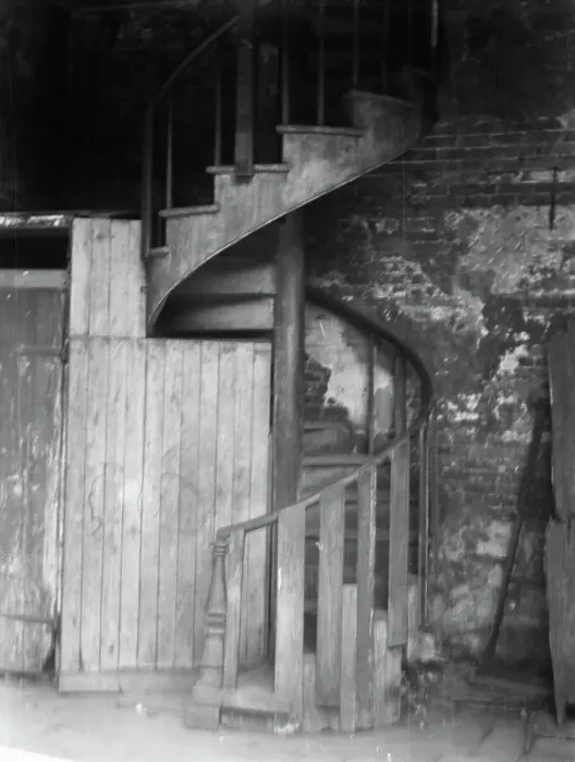 Framed Print : Spiral stairway, New Orleans, between 1920 and 1926. Creator: Arnold Genthe Framed Print : Spiral stairway, New Orleans, between 1920 and 1926. Creator: Arnold Genthe