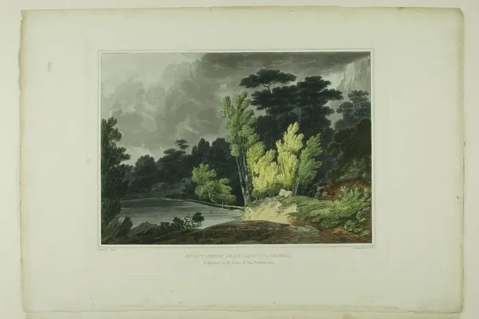 Framed Print : Spirit Creek; Near Augusta, Georgia, plate two of the second number of Picturesque View... 1819 / 21. Creator: John Hill Framed Print : Spirit Creek; Near Augusta, Georgia, plate two of the second number of Picturesque View... 1819 / 21. Creator: John Hill